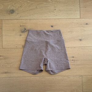 Monday Swimwear High-Waist Bike Shorts in Mauve Taupe